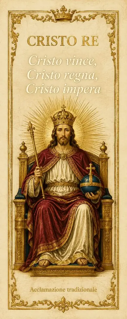 Segnalibro cattolico illustrato — Cristo Re